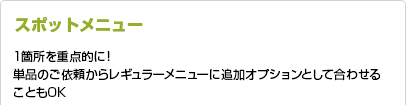 スポットメニュー